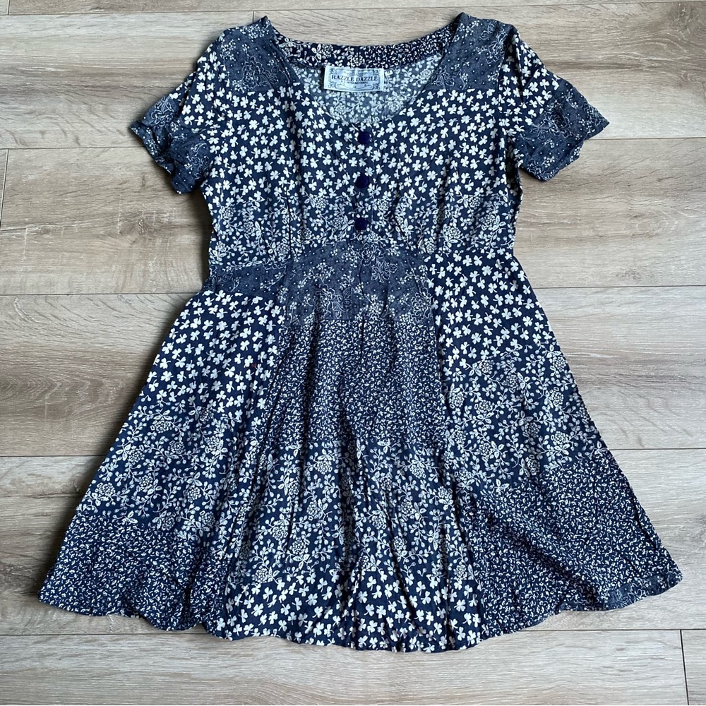 Vintage Razzle Dazzle dress ditsy floral patch work tunic style top